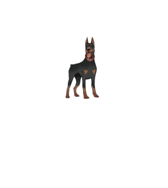 Tricou cu câine dobermann model roz pe tricou