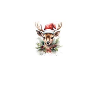 Festive Reindeer model alb pe tricou