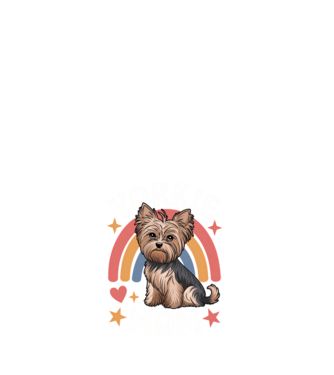 Yorkie Mom Negru model alb pe tricou