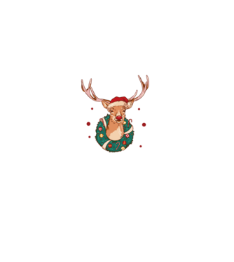 Oh deer, Christmas is here model negru pe tricou