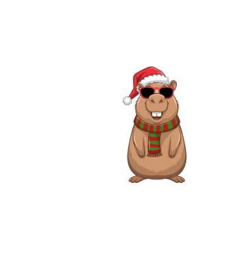 Crăciunul capybara model galben neon pe tricou