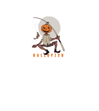 Hallofish - Pescar Halloween model negru pe tricou