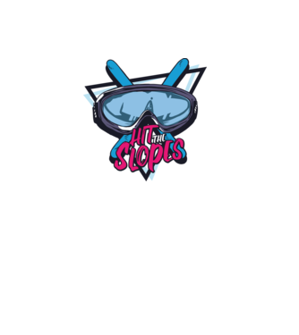 Hit the Slopes - tricou schi model alb pe tricou