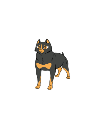 Rottweiler pisică model verde de măr pe tricou