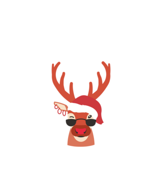 Cool Reindeer Rudolph model negru pe tricou