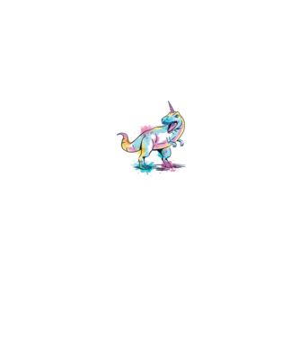 Unicornsaurus - Dinozaur Unicorn model alb pe tricou