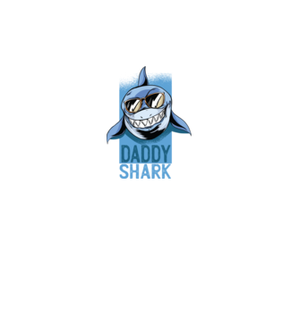 Daddy Shark tricou pentru tata model negru pe tricou