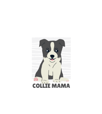 Border Collie Mamă model negru pe tricou