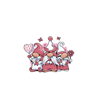 Pink christmas Gnomes model alb/roșu pe tricou