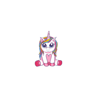 Unicorn drăguț model alb pe tricou
