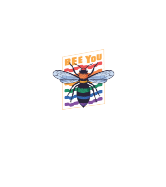 Bee You Pride model albastru jeanși pe tricou