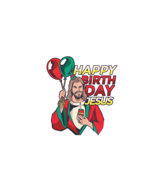 La mulți ani, Isus model alb pe tricou