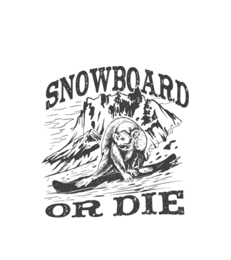 Maimuță Snowboarder model alb pe tricou