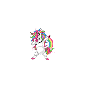Unicorn Dab model albastru închis pe tricou