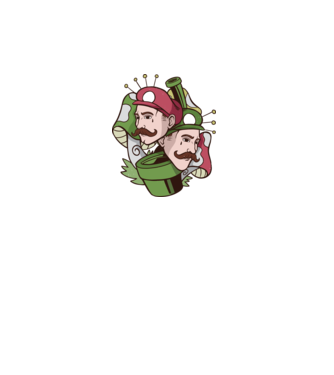Mario și Luigi model alb pe tricou