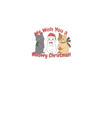 We wish You a Meowy Christmas model negru pe tricou
