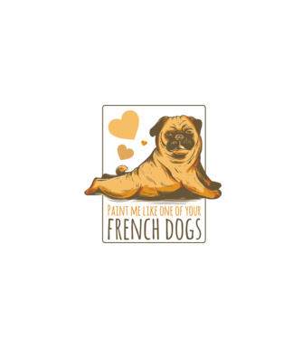 Mops sexy model alb pe tricou