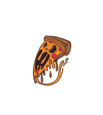 Pizza Horror model gri pe tricou