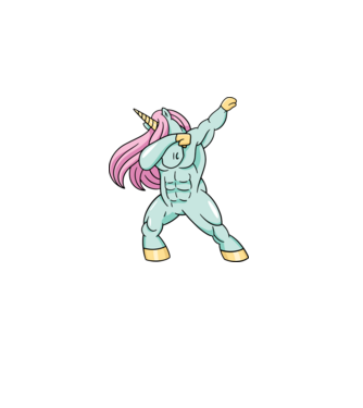 Unicorn Body Building DAB model albastru deschis pe tricou