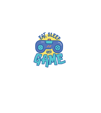 Eat Sleep and Game model alb pe tricou
