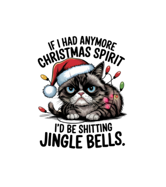Christmas Spirit Grumpy Cat Alb model alb pe tricou