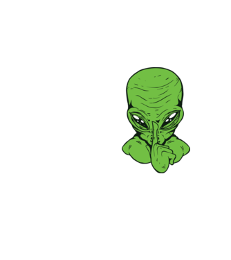 Alien Psst model galben neon pe tricou