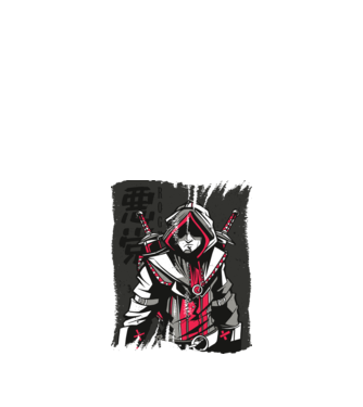Războinic Anime model alb pe tricou