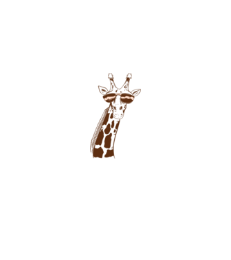 Cap Girafă model alb pe tricou