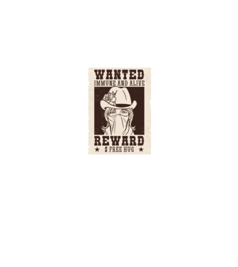 Afiș Wanted - Îmbrățișări gratuite model gri pe tricou