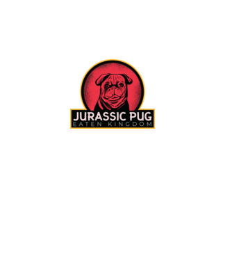 Jurassic Pug Tricou cu mops model negru pe tricou