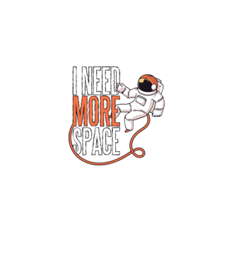 I need more space tricou astronaut model negru pe tricou