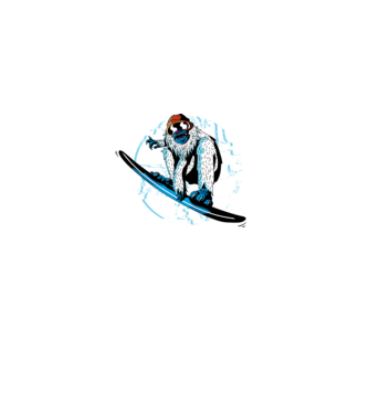 Yeti Snowboarder model alb pe tricou