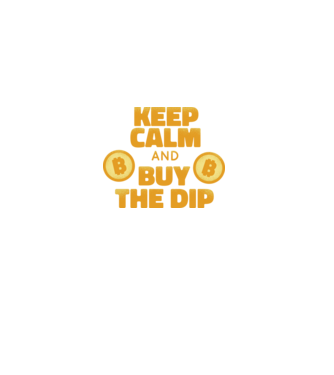Keep calm and buy the dip Bitcoin model negru pe tricou