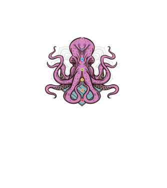 Yoga Octopus model turcoaz pe tricou