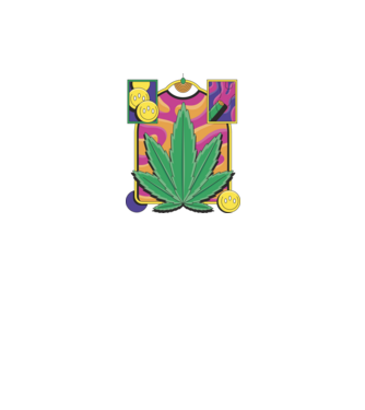 Hippy Cannabis model negru pe tricou
