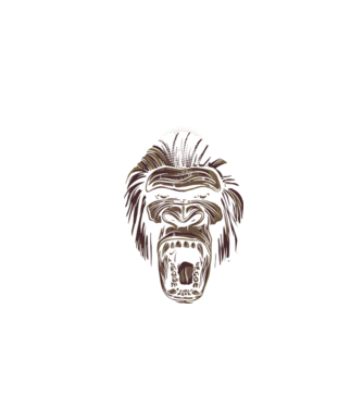 Gorilla Face model negru pe tricou
