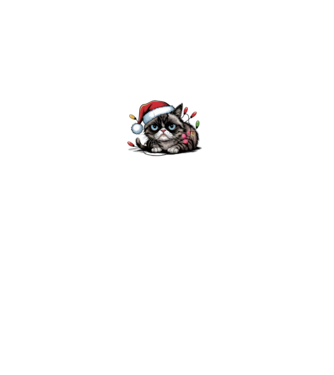 Christmas Spirit Grumpy Cat Negru model negru pe tricou