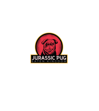 Jurassic Pug Tricou cu mops model negru pe tricou