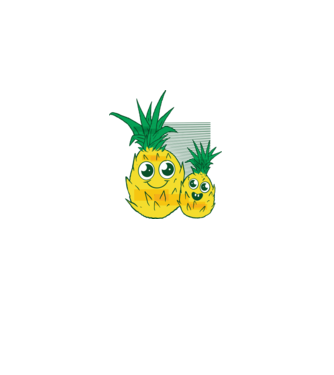 Familie Ananas model albastru regal pe tricou