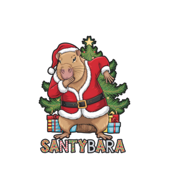 Santybara model alb pe tricou