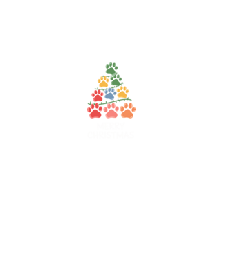 Merry Christmas Paws Negru model negru pe tricou