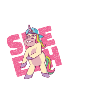 Unicorn Shesh model negru pe tricou