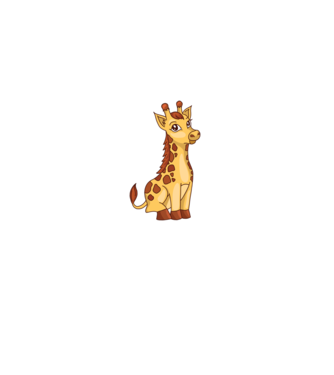 Girafă drăguță model negru pe tricou