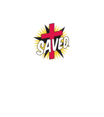 Saved Isus Cruce model alb pe tricou