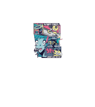 Anime Vaporwave Benzi desenate Skateboard model negru pe tricou