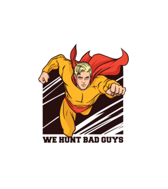 Supererou model alb pe tricou