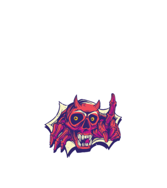 Craniu de Demon model negru pe tricou