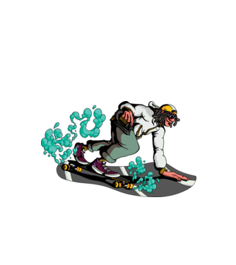 Longboard model verde de măr pe tricou