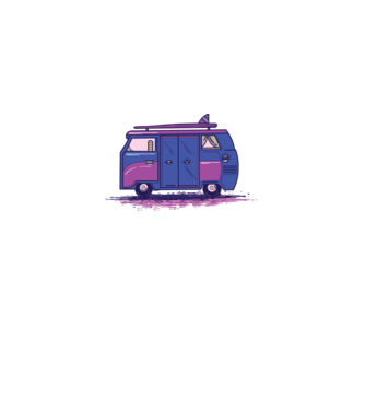 Mașină de camping model alb pe tricou