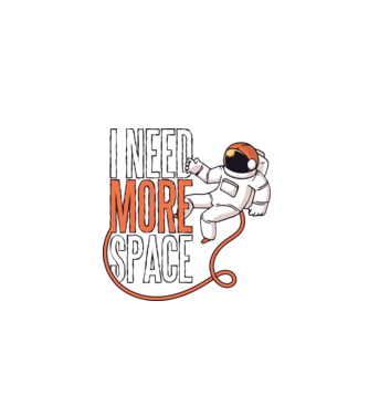I need more space tricou astronaut model negru pe tricou